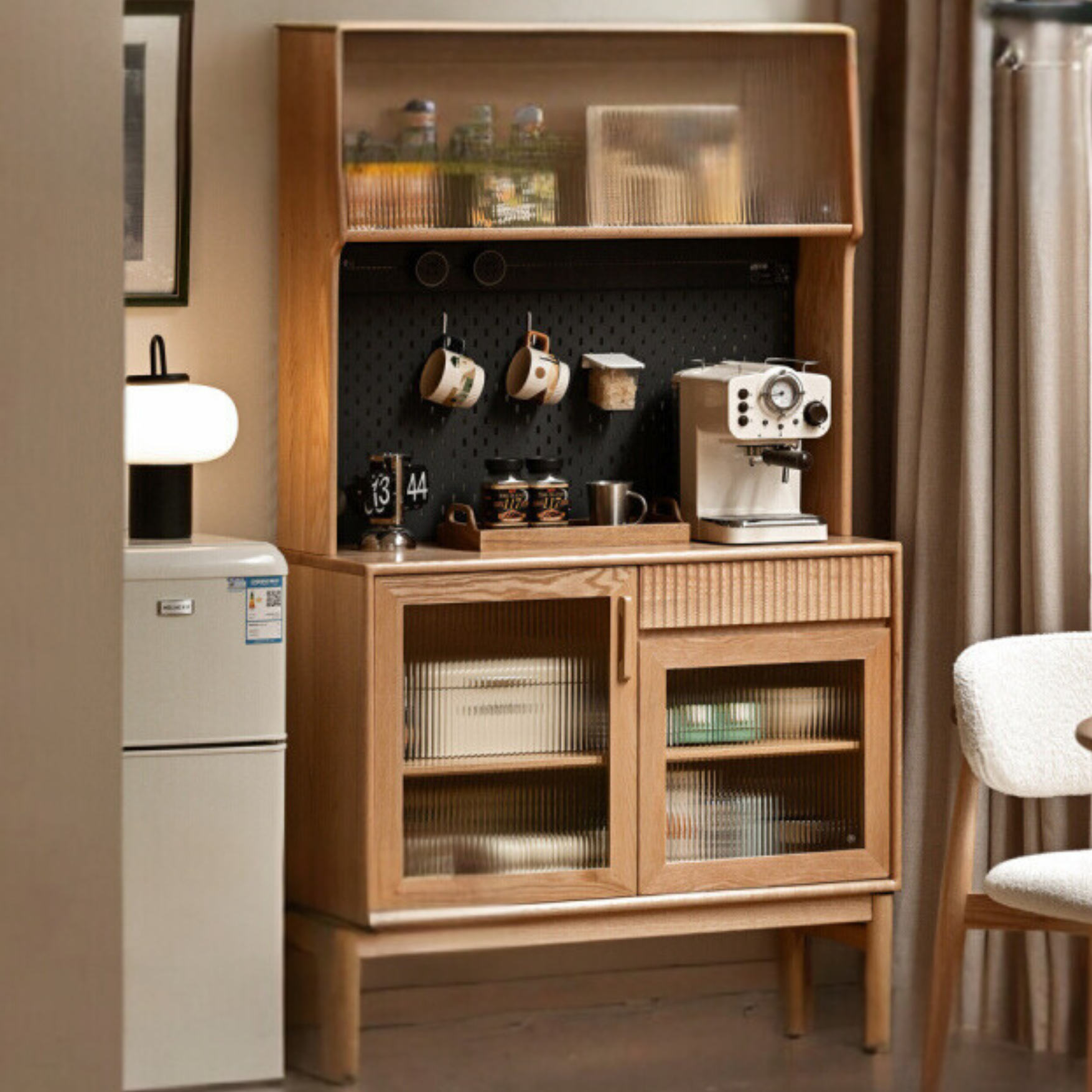 Cherry, Oak, Black walnut solid wood retro dining Sideboard,