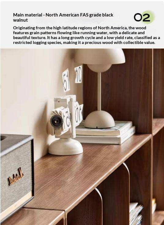 Sandalwood, Black Walnut Solid Wood Bookshelf Shelf Free Lattice Combination