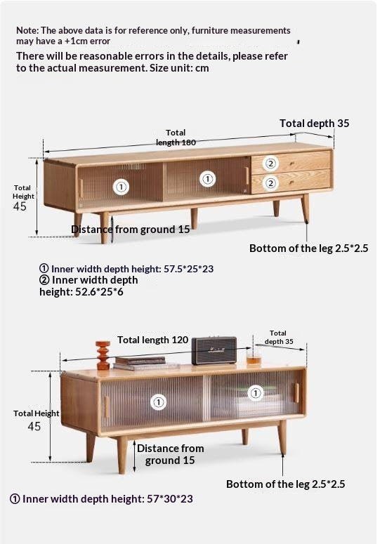 Oak, Beech Solid Wood, Solid RubberWood TV Stand