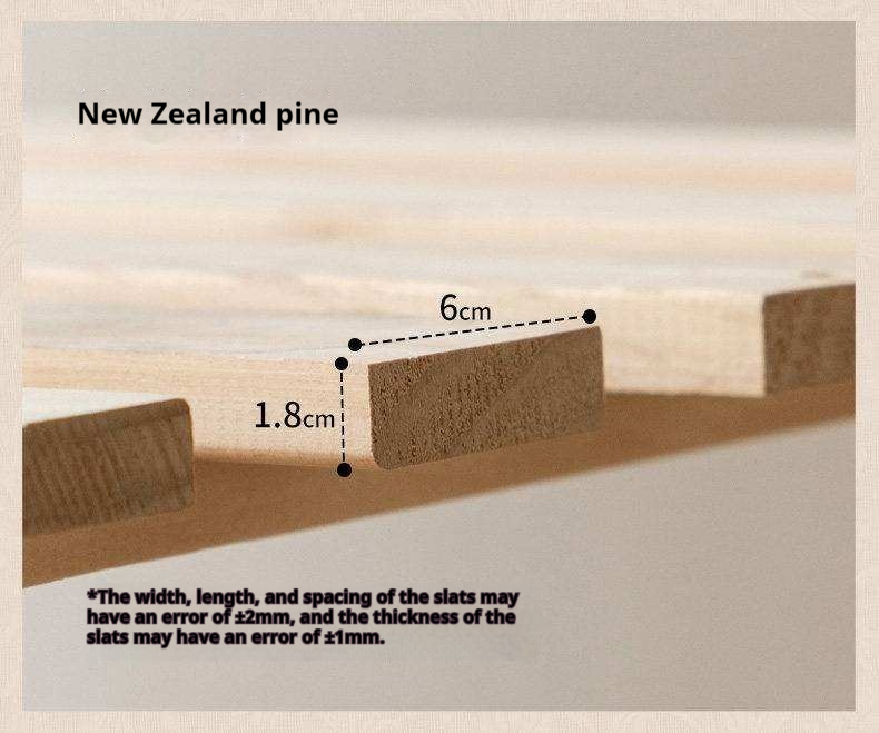 Rubberwood Solid Wood Bed with White Cream Style Large Box Frame