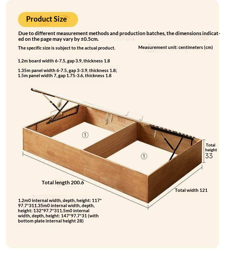 Oak Solid Wood Kids Storage Bed with End-Lift Opening