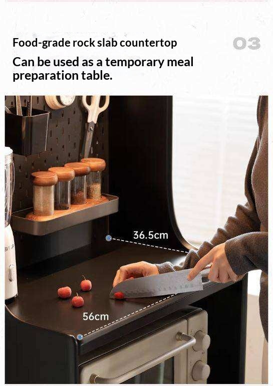 Solid RubberWood Minimalist Style Sideboard with Storage Cabinet