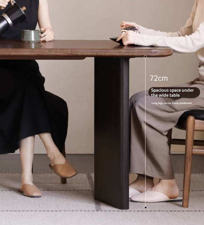 Black Walnut Solid Wood Dining Table with Italian Light Luxury Design