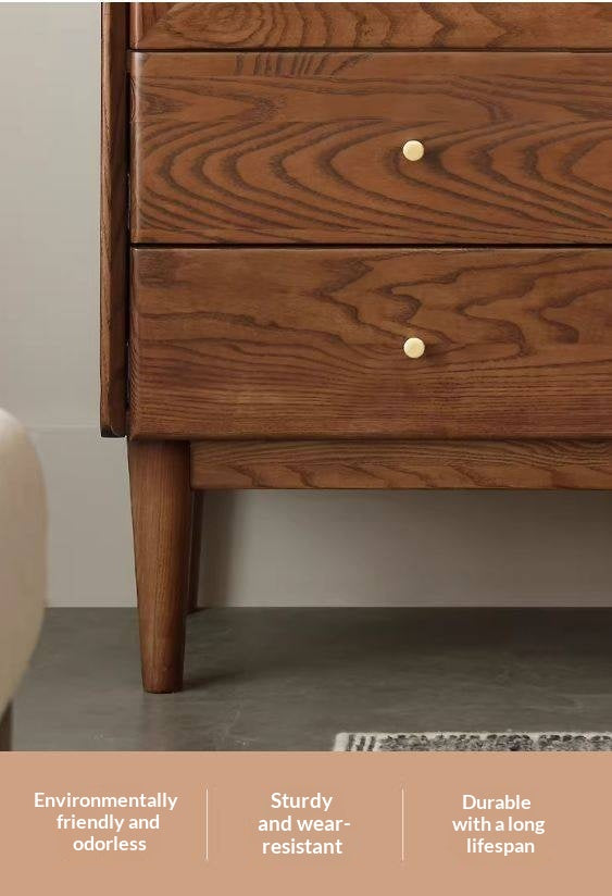 Ash Solid Wood Narrow Side Cabinet.