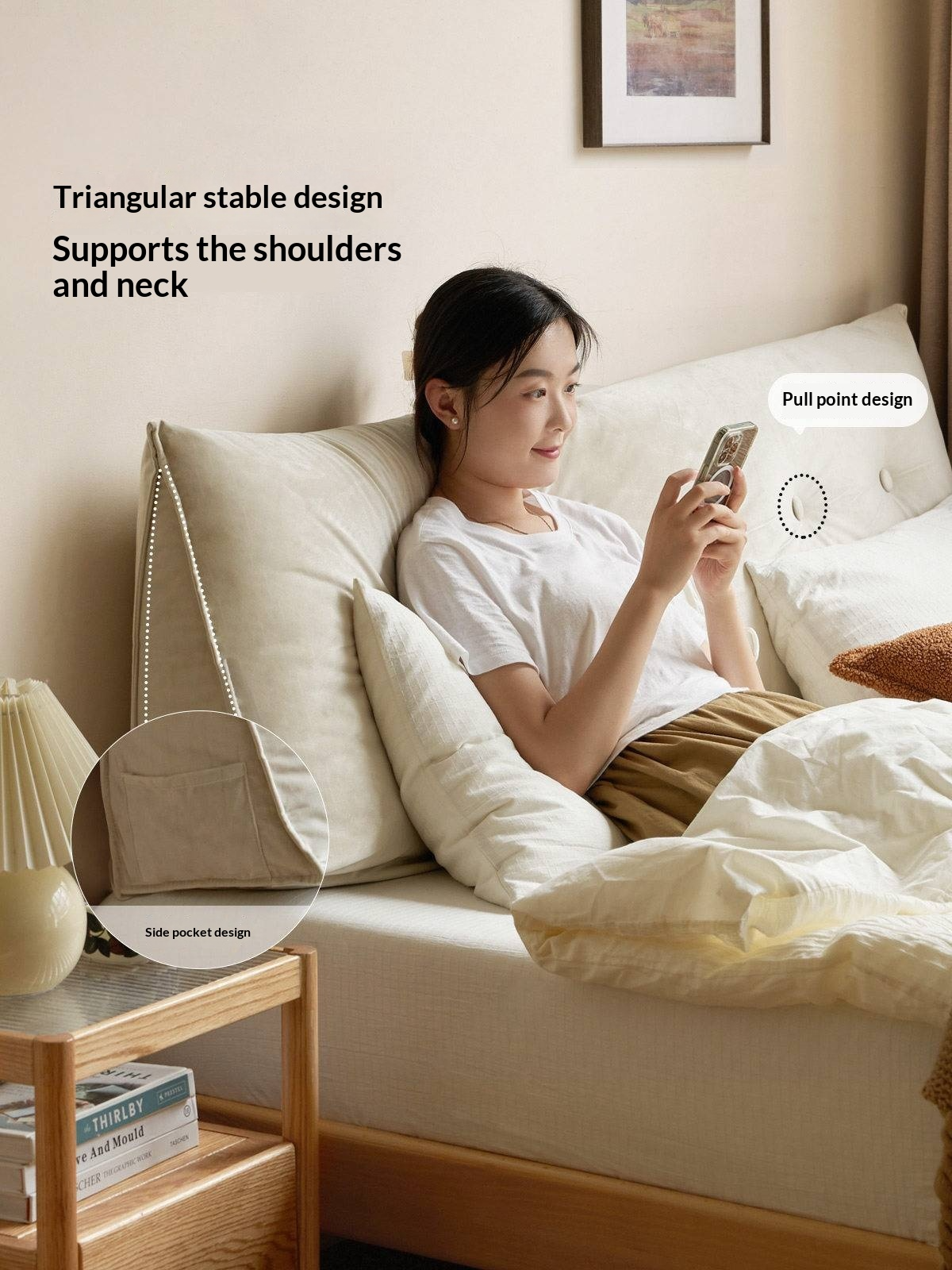 European Beech Solid Wood Platform Bed — Headboard-Free, Simple Design