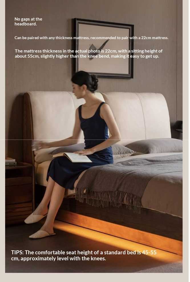 Black Walnut Solid Wood Italian Luxury Leather Bed