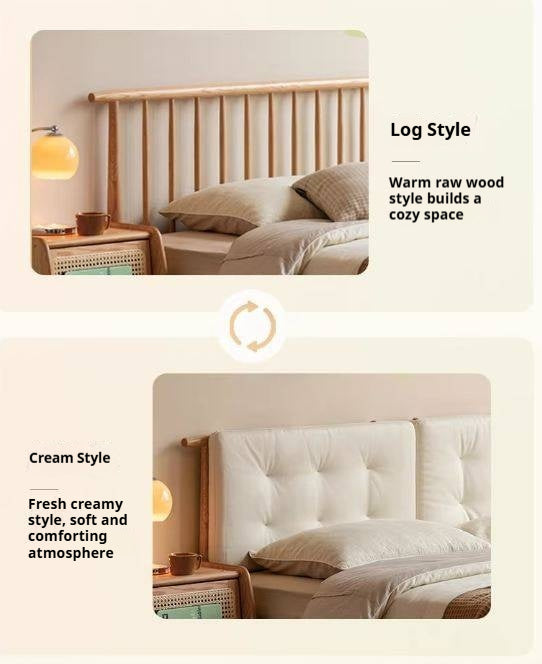 Headboard Backrest Cushion with Creamy White Leather