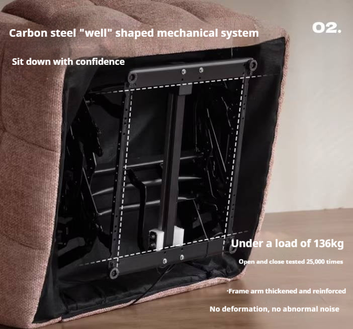 French Modern Recliner Accent Chair in Fabric