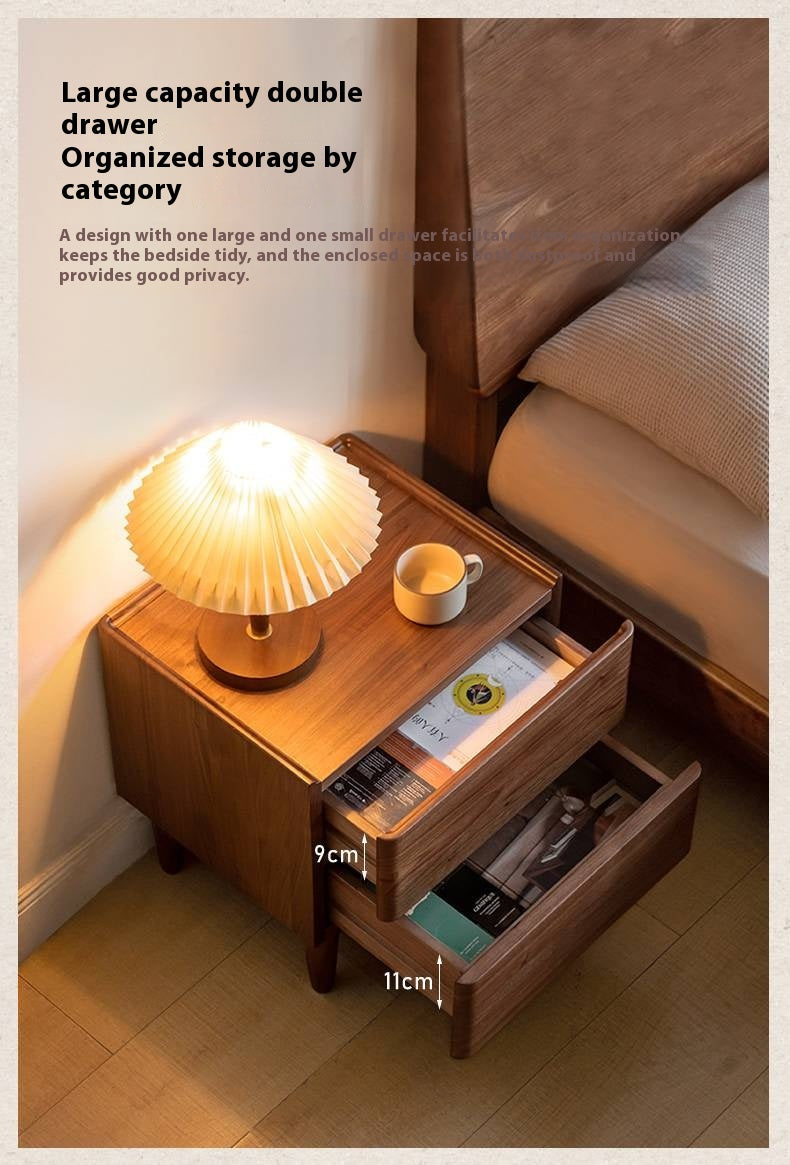 Black Walnut, Ash Solid Wood Nightstand