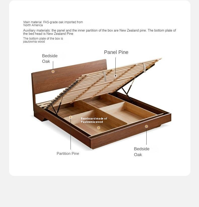 Black Walnut, Oak Suspended Luminous Box Bed