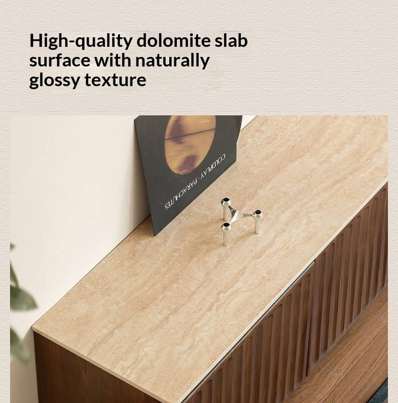 Black Walnut Solid Wood TV Cabinet with Vintage Style Floor-Standing Design