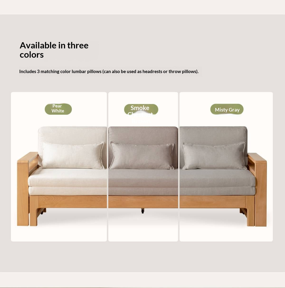 Oak, Beech Solid Wood Multifunctional Storage Sofa Bed