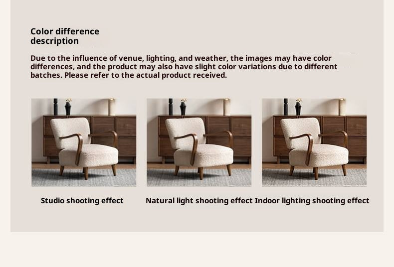 Ash Solid Wood French Retro Teddy Armchair