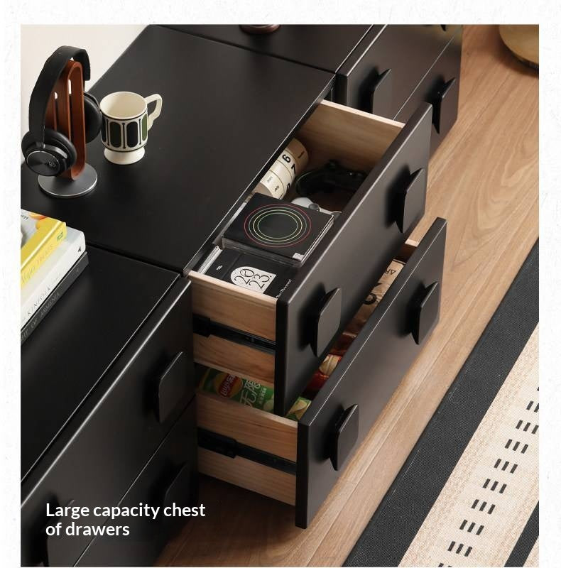 Solid RubberWood TV French Retro Floor Module Combination TV Cabinet.