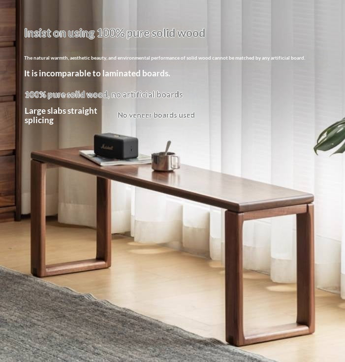 Black Walnut, Oak Solid Wood Long Bench