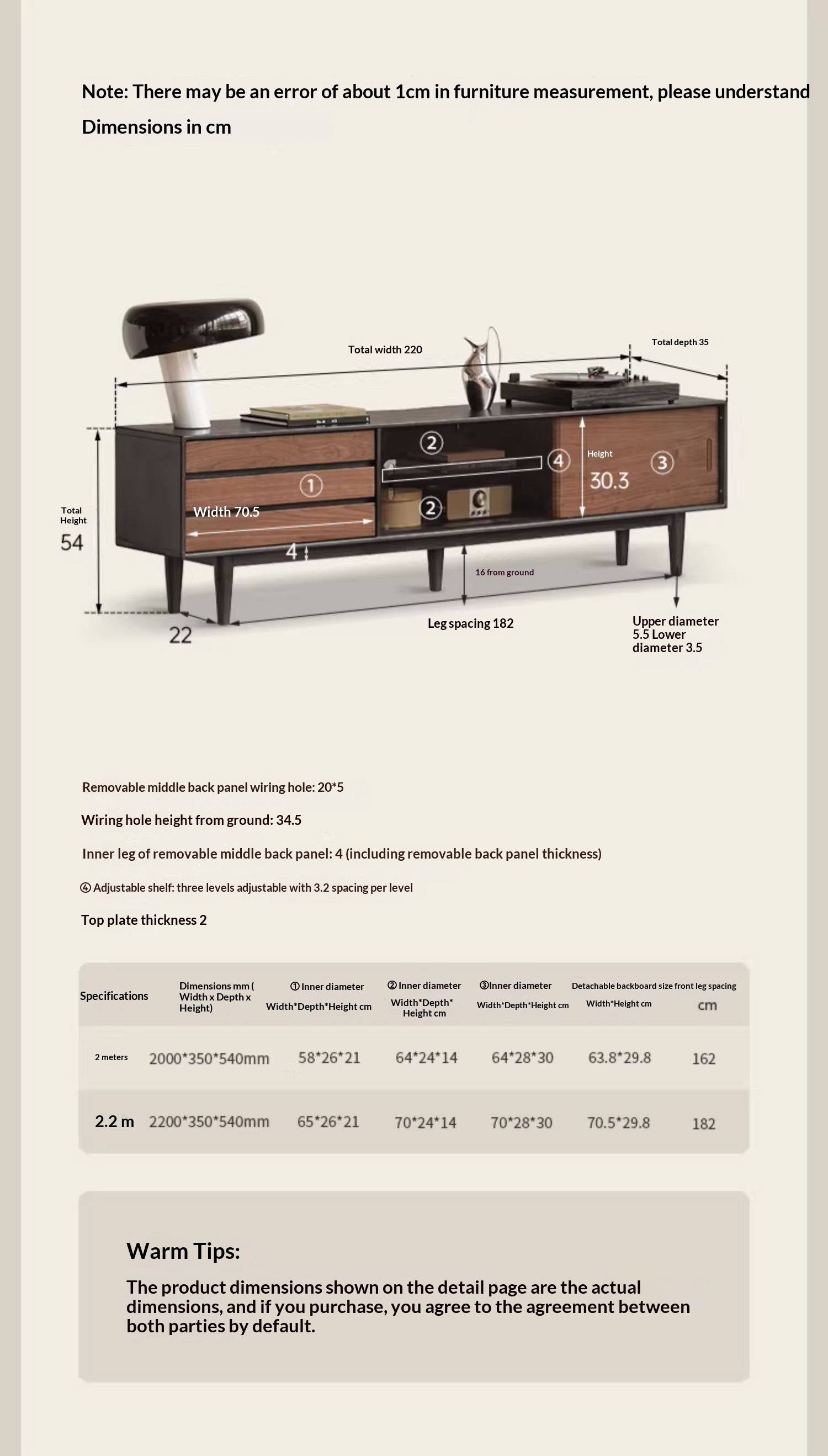 Oak Solid Wood Ancient Style Wood TV Stand