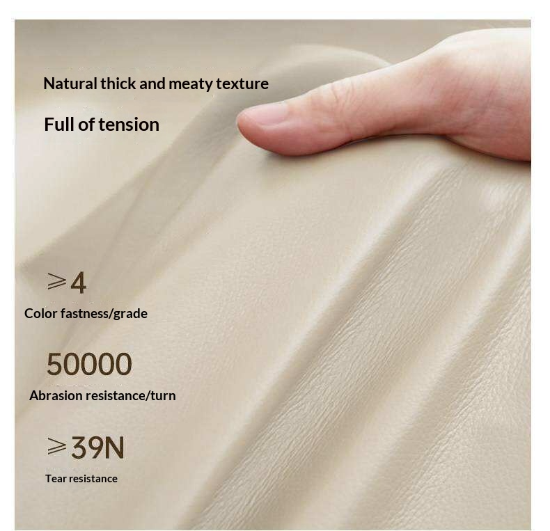 Genuine Leather Bed Cream Style First Layer of Yellow Cowhide Bed