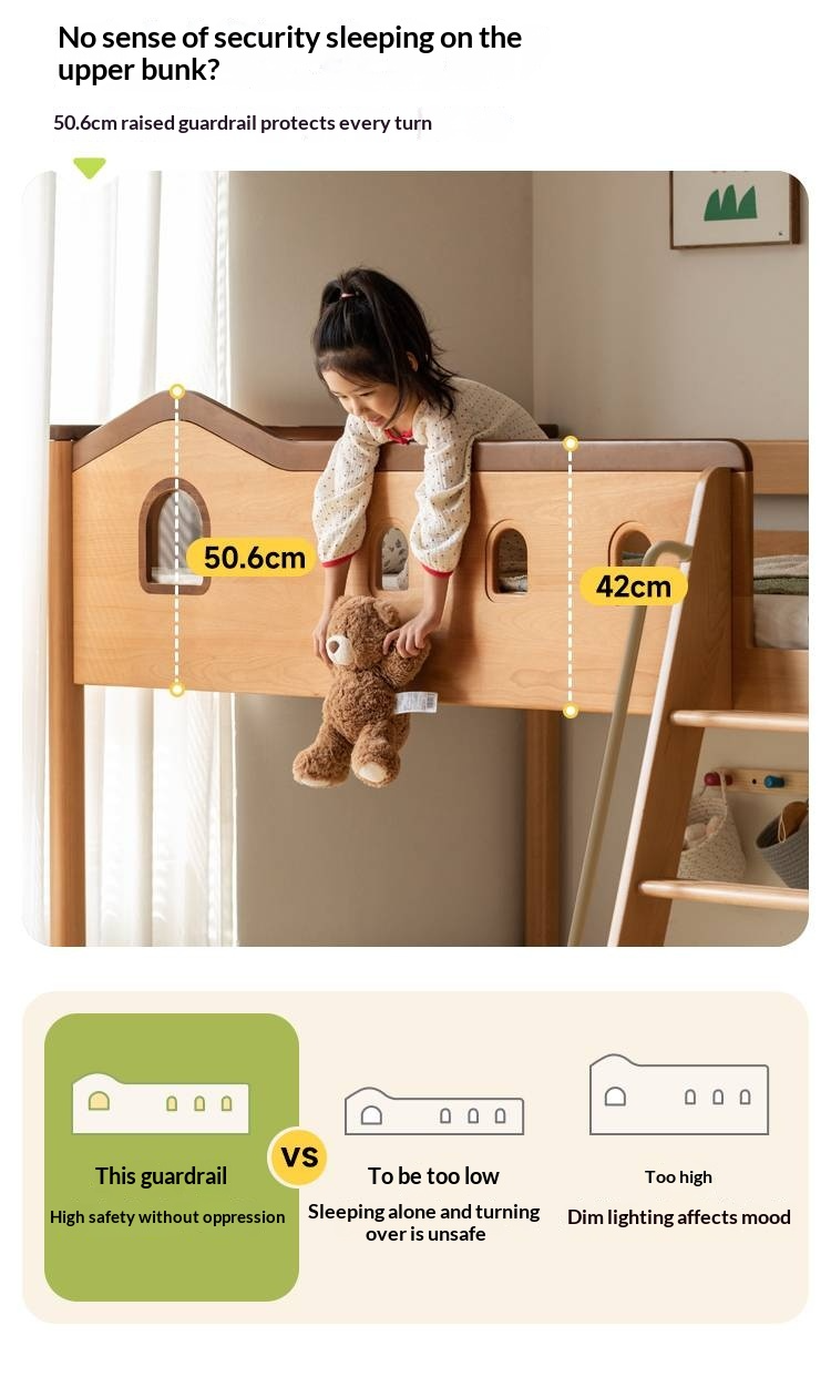 Beech Solid Wood Detachable Bunk Bed with Playful Design