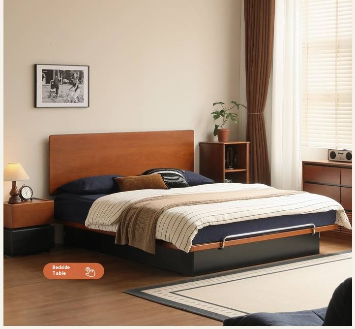 Poplar Solid Wood Suspended Box Bed Bauhaus Style