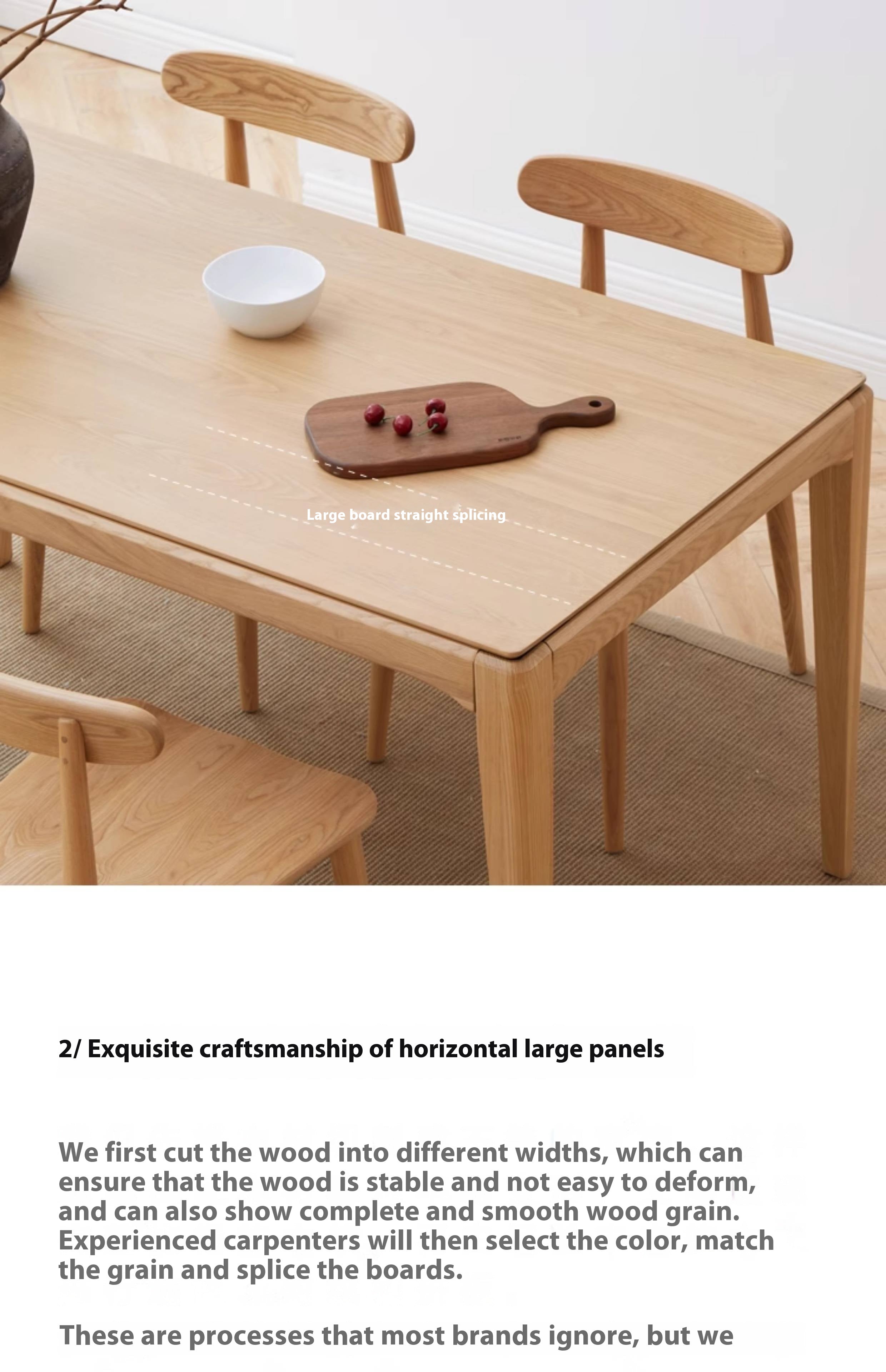 Ash Solid Wood Rectangular Modern Dining Table