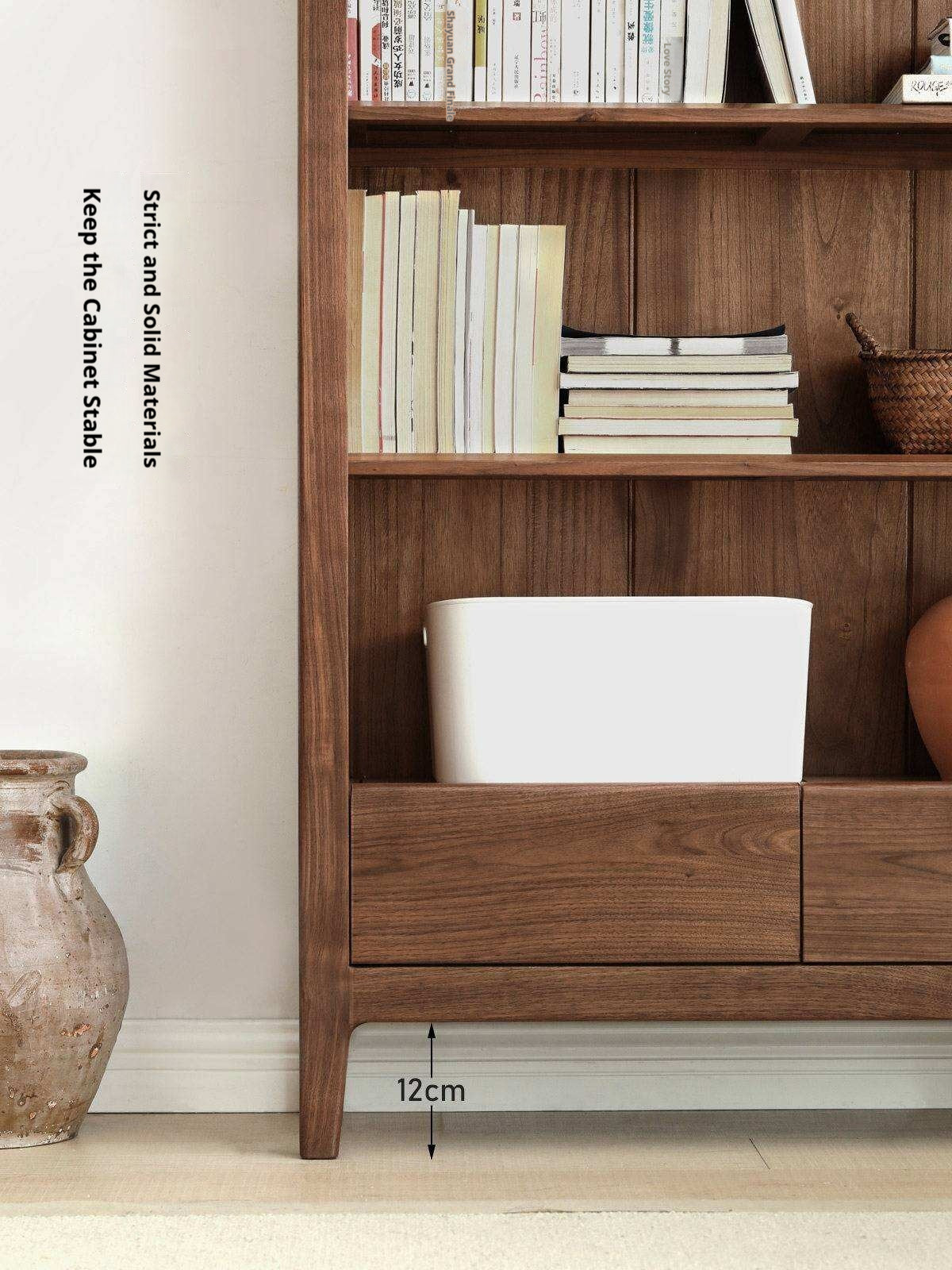 Black Walnut, Ash Solid Wood Bookcase Free Combination Bookshelf