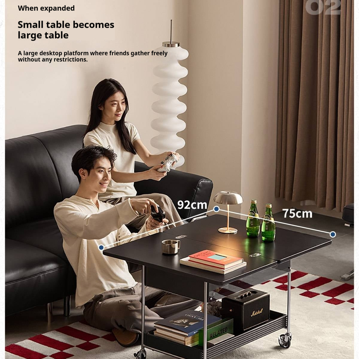 Tulipwood Solid Wood Foldable Coffee Table with Mobile Design