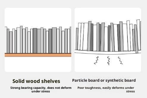 Solid Rubberwood, Oak Solid Wood Bookshelf Retractable