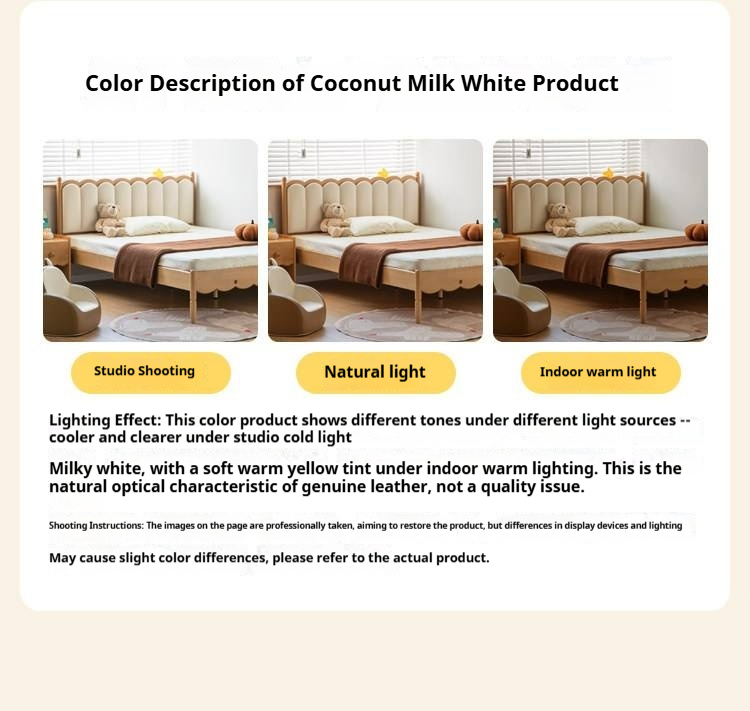 Oak, Beech Children's Bed — Simple Design with Soft-Padded Headboard