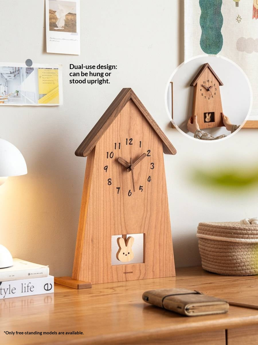 Cherry Solid Wood Nordic Style Eco Friendly Wall Clock