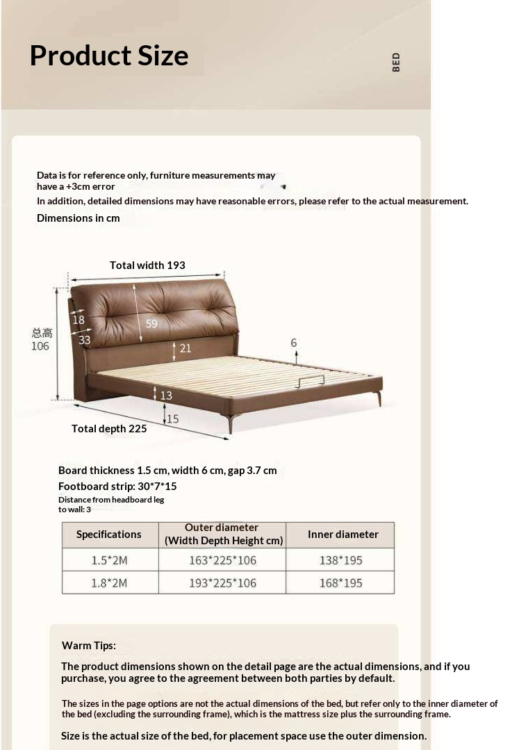 Genuine Leather Platform Bed with Curved Tufted Headboard and Tapered Metal Legs