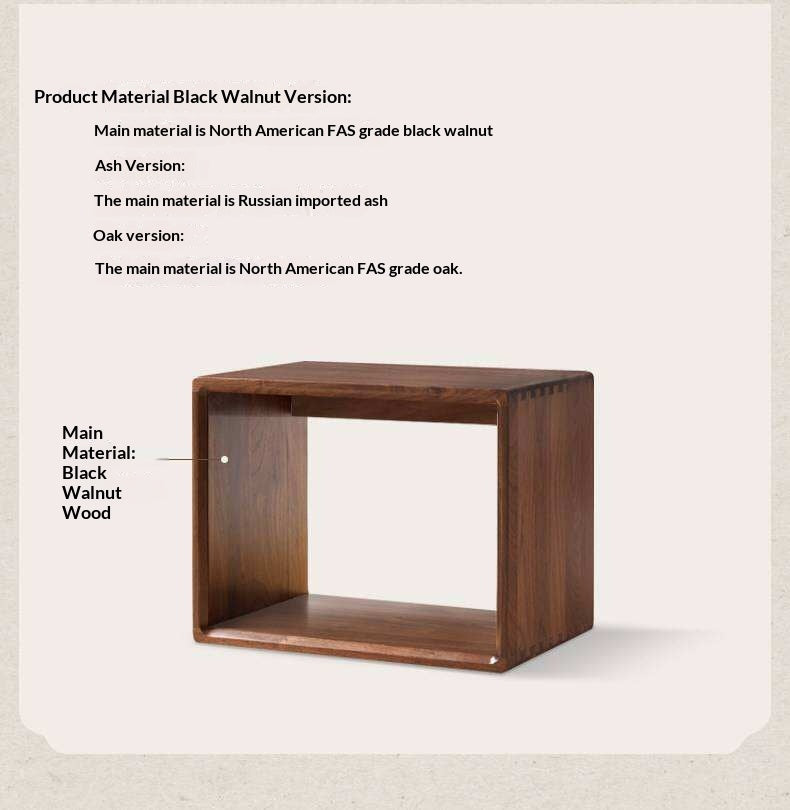 Black Walnut, Oak Solid Wood Small Combination Bookcase.