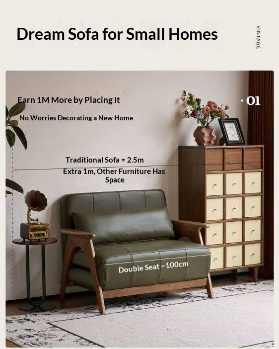 Oak Solid Wood A-Frame Accent Chair with Adjustable Backrest and Sleeper Function