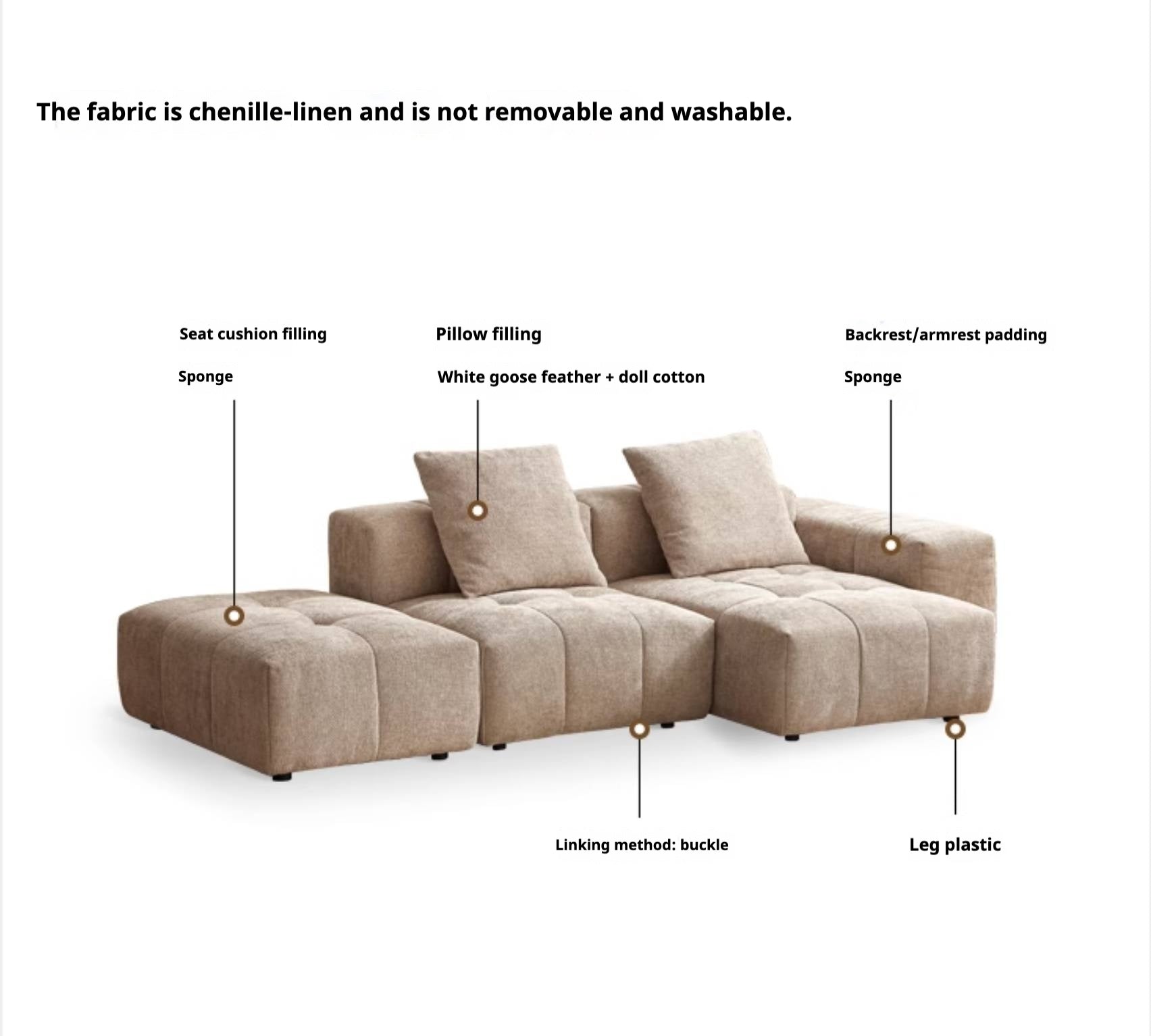 Modular Chenille Sofa – Modern Casual Free-Combination Sectional