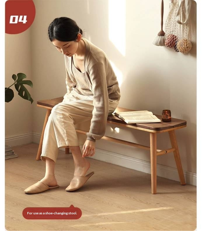 Cherry Solid Wood Long Bench