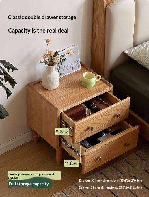 Oak Solid Wood Modern Minimalist Nightstand