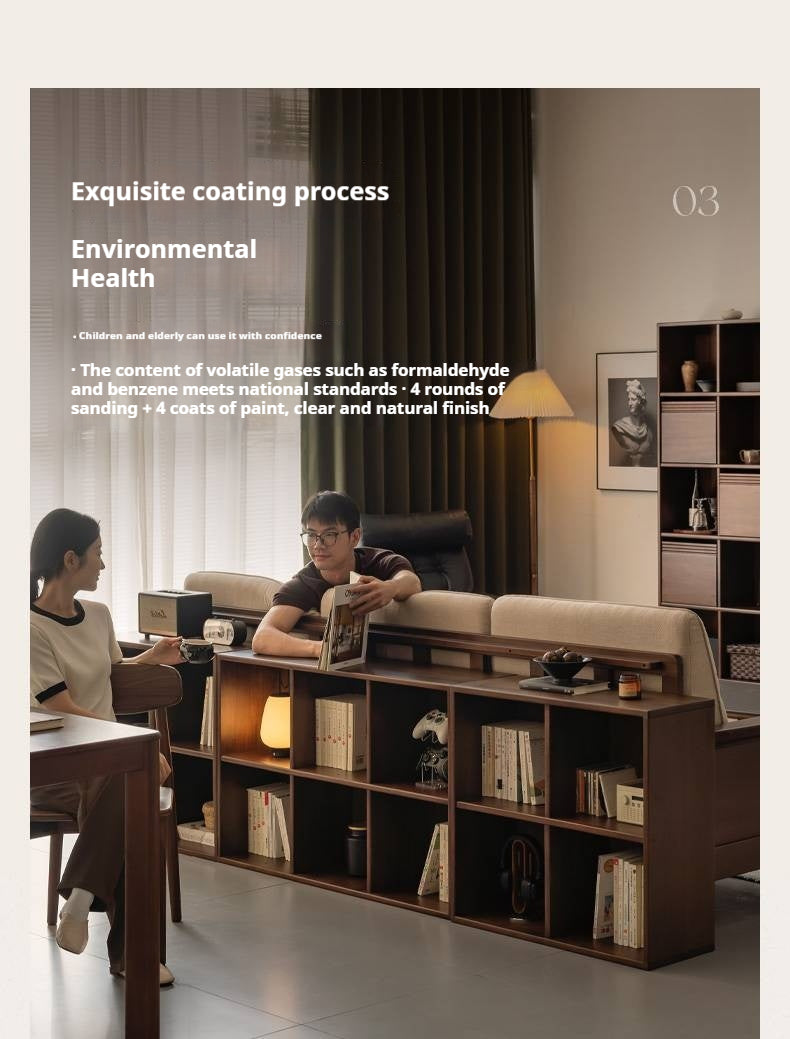 Sandalwood Solid Wood Light Luxury Style Bookshelf