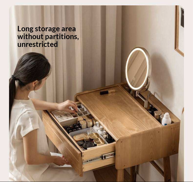 Ash Solid Wood Modern Vanity Table