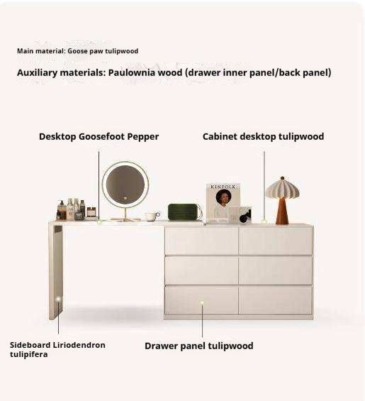 Tulipwood Solid Wood Makeup Table and Stretchable Vanity Table.