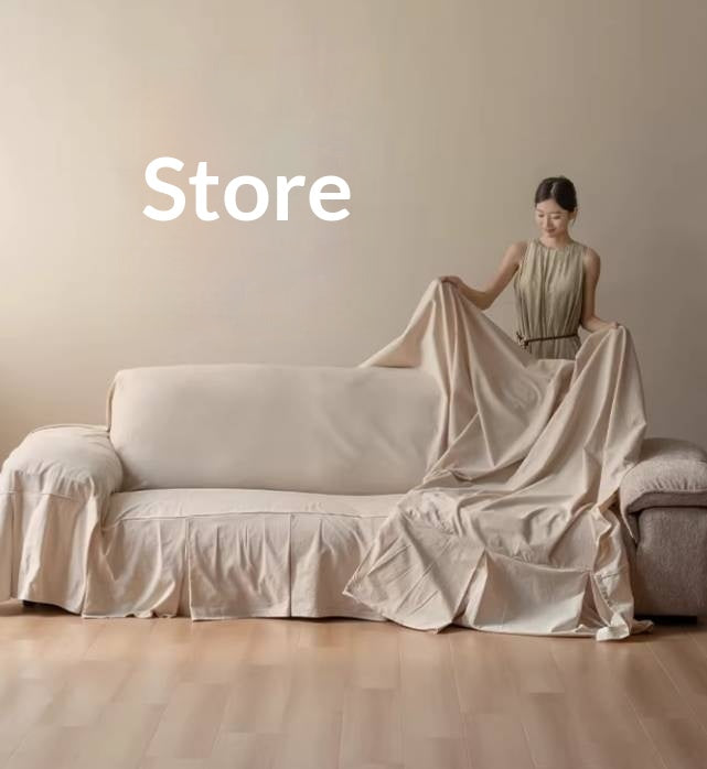 100% Cotton Sofa Cover, All-Season Washable Slipcover, Breathable Dustproof Sofa Protector