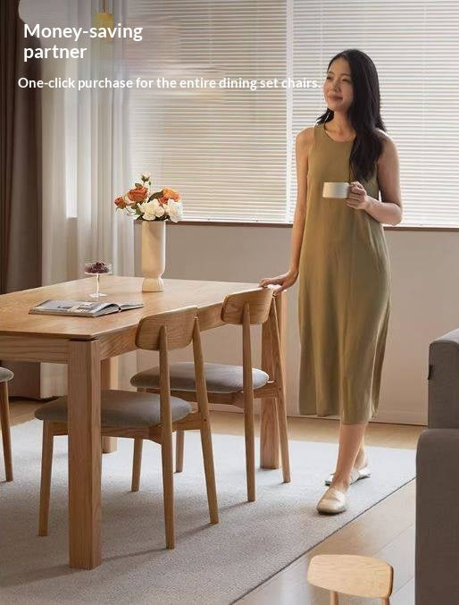 Oak Solid Wood Modern Minimalist Long Dining Table