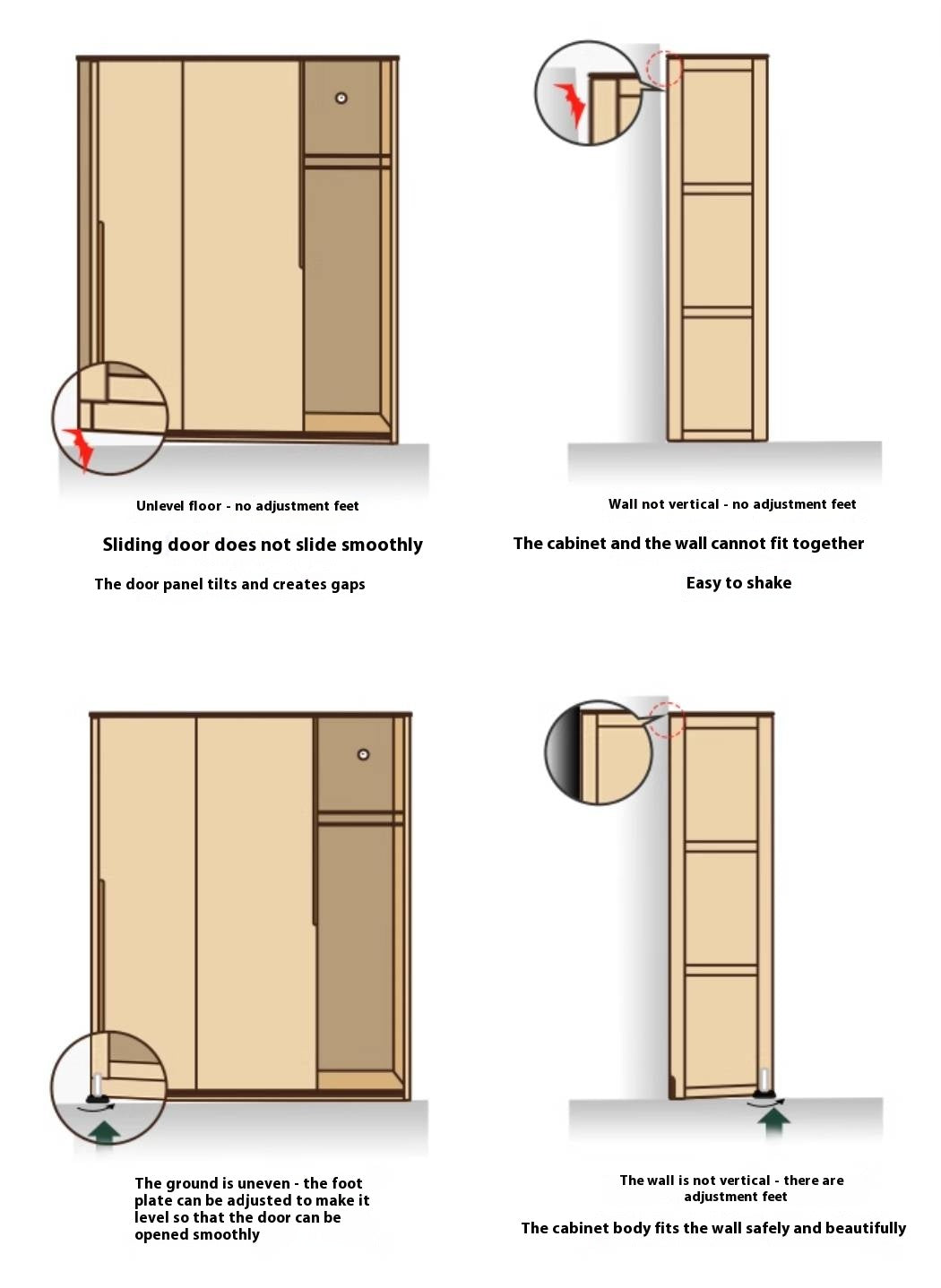 Oak, Ash Solid Wood Wardrobe With Sliding Doors