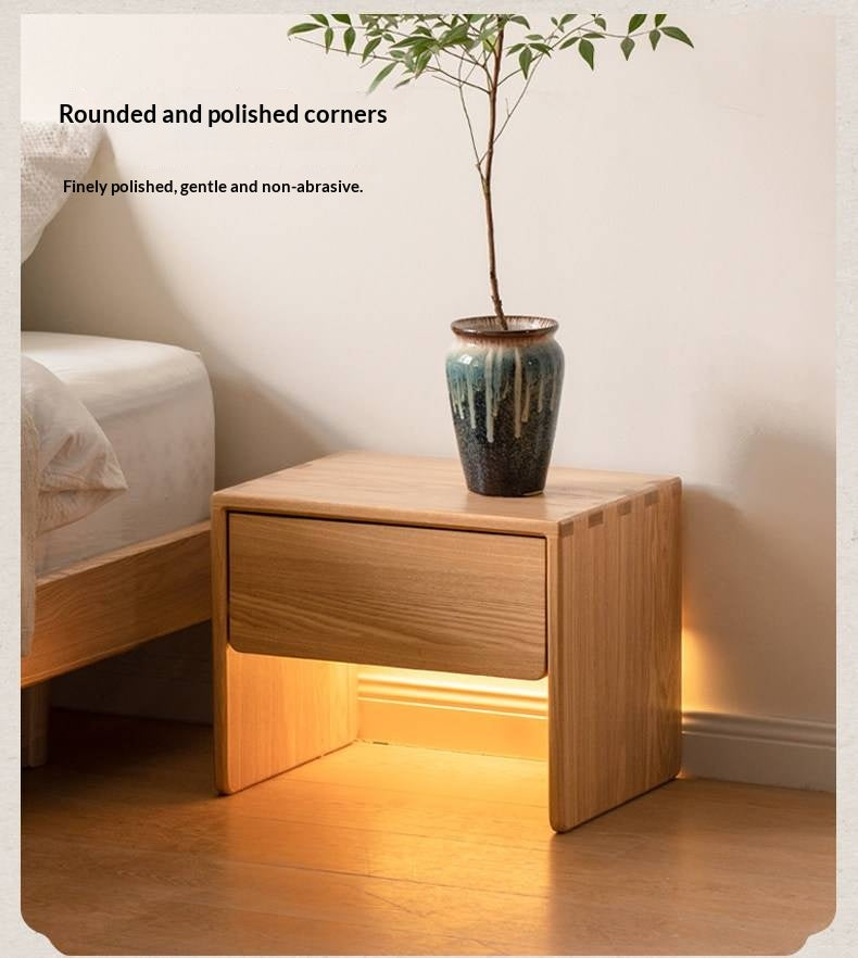 Ash Solid Wood Smart Modern Nightstand