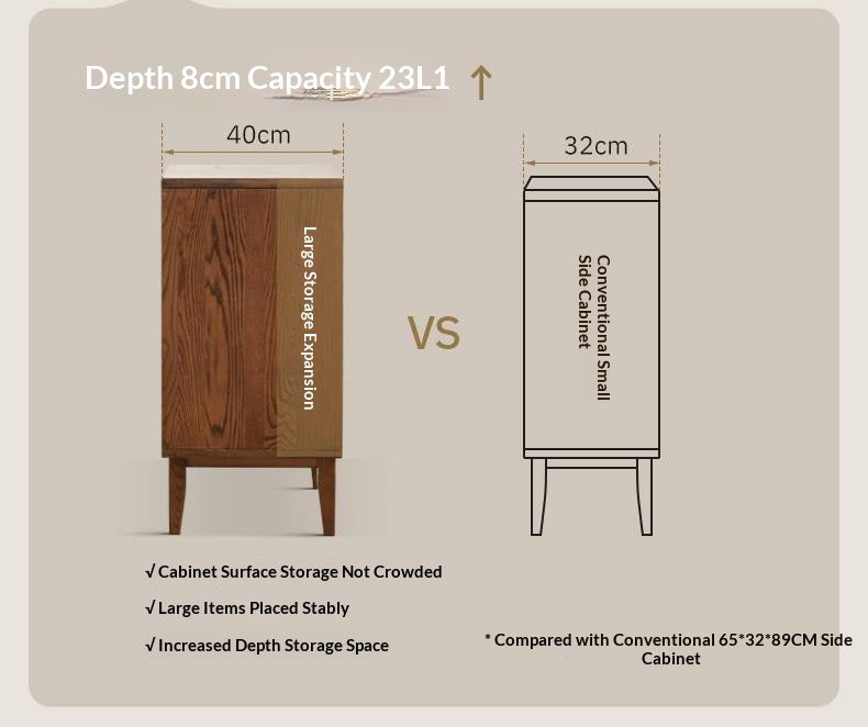Oak Solid Wood Nordic Side Cabinet