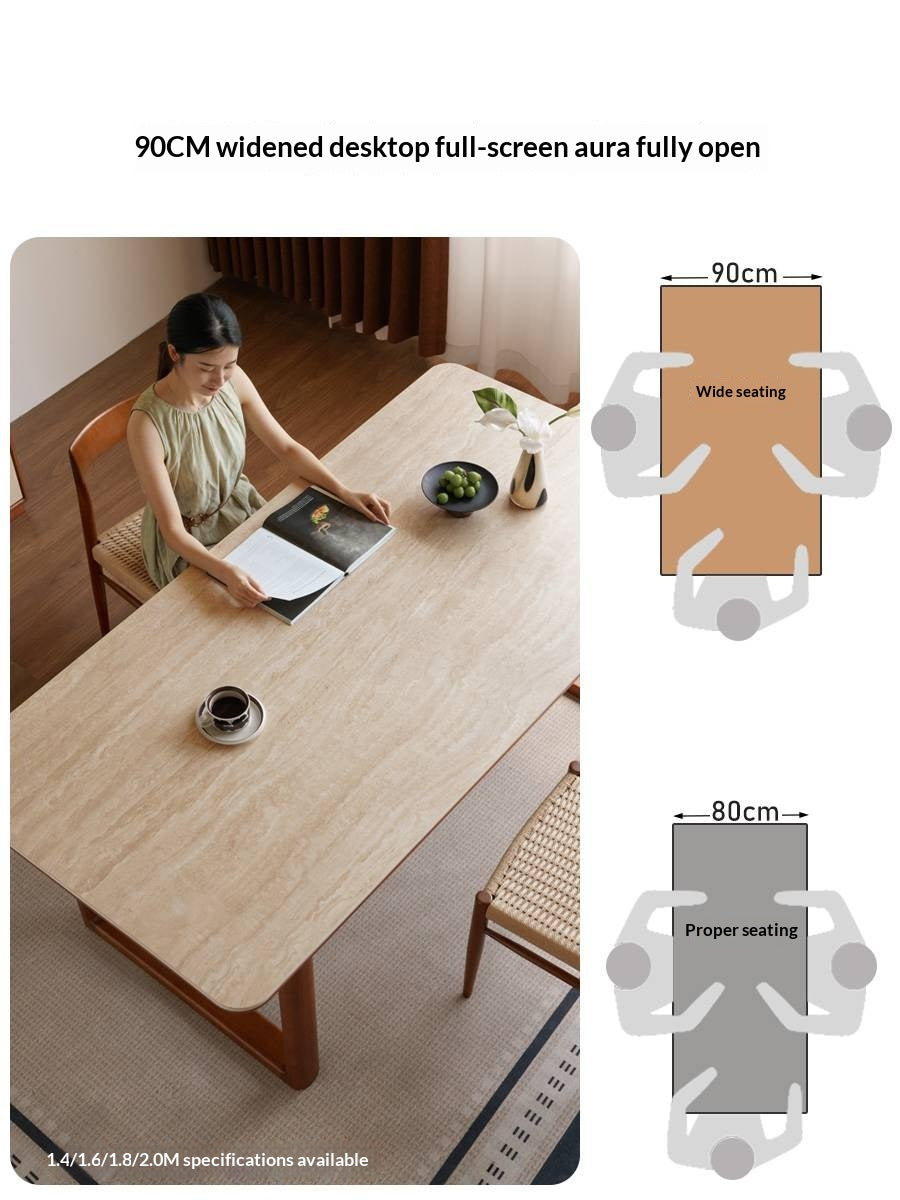 Tulipwood Solid Wood Antique Style Rock Board Dining Table