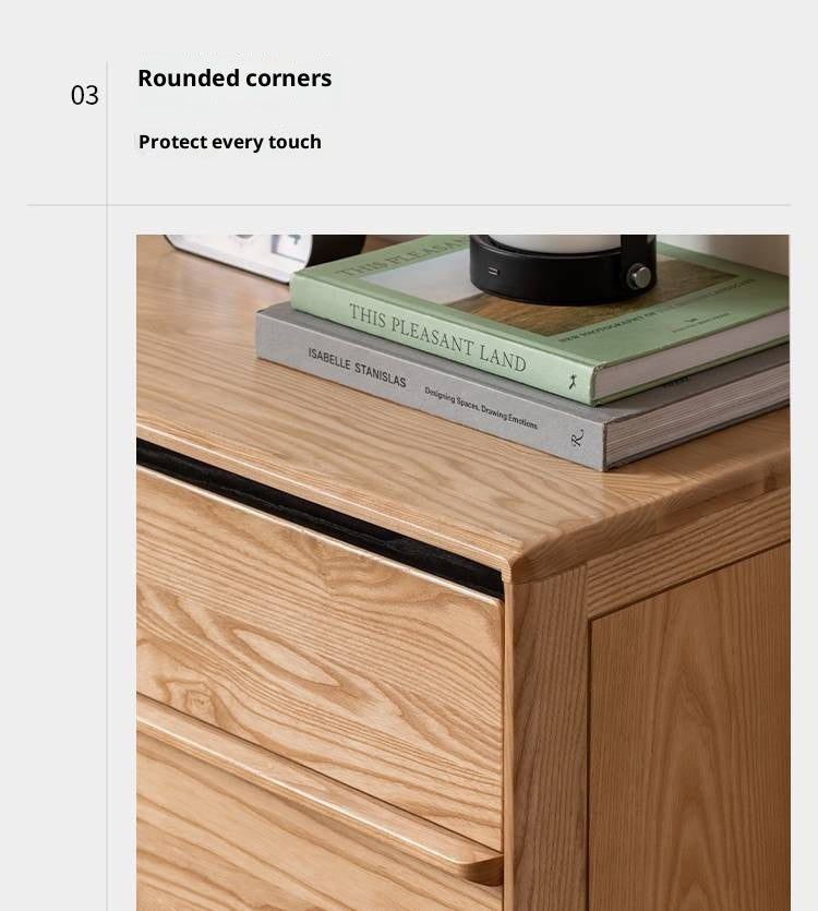 Ash Solid Wood Modern Drawer Cabinet