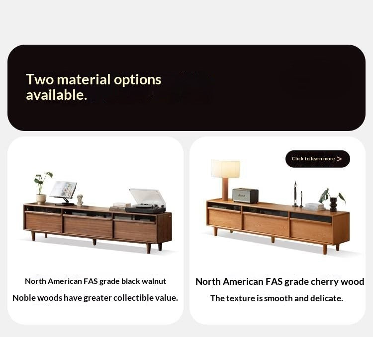 Black Walnut Solid Wood Modern TV Cabinet Locker Integrated.