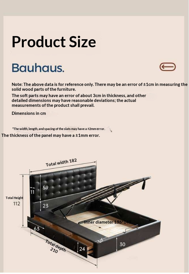 Genuine Leather Hydraulic Lift Storage Bed with Drawers