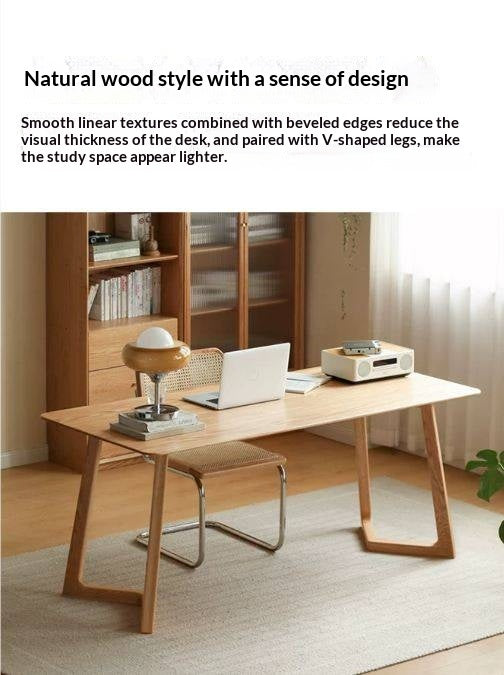 Oak, Ash Solid Wood Large Office Desk
