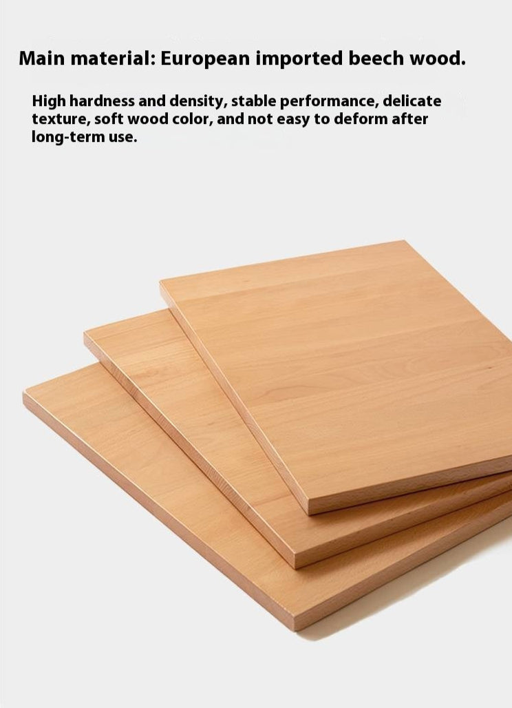 Beech Solid Wood Floor Movable Rack Side Cabinet