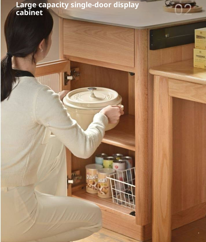 Oak, Beech Solid Wood Modern Rock Plate Island Table